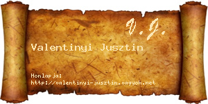 Valentinyi Jusztin névjegykártya